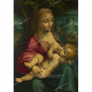Puzzle "Vergine con bambino, seguaci di Leonardo" - 61207