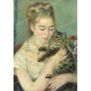 Puzzle "Woman with a Cat,...