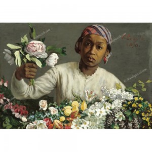 Puzzle "Young Woman with Peonies, Bazille" (1000) - 61728