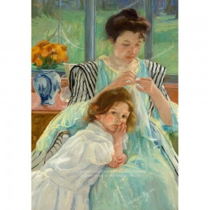 Puzzle "Young Mother Sewing, Cassat" (1000) - 61888