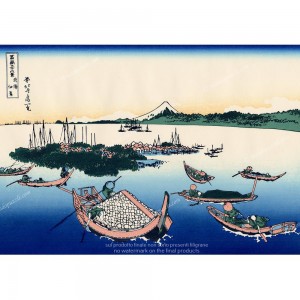Puzzle "Tsukuda Island, Hokusai" (1000) - 64072