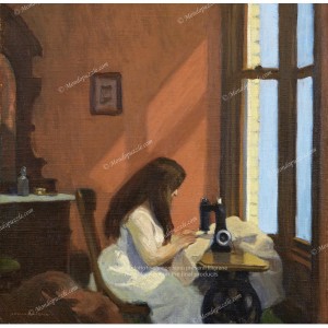 Puzzle "Girl at a Sewing...