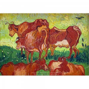 Puzzle "Mucche dopo Jordaens, Van Gogh" 1000