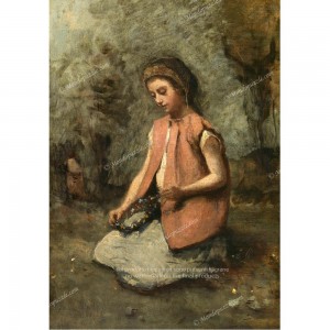 Puzzle "Girl Weaving a...